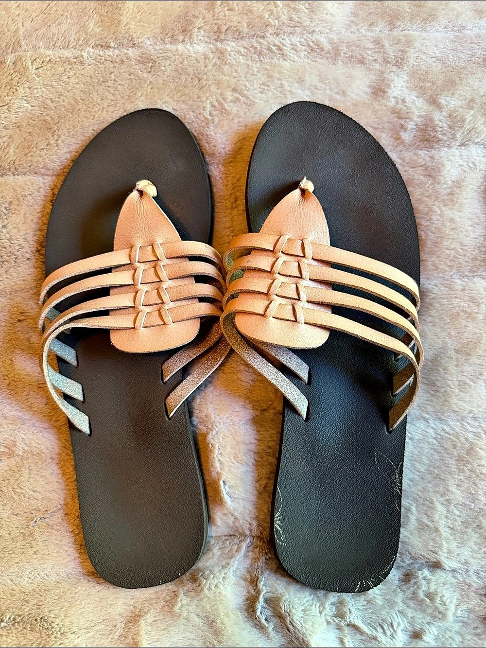 Nisolo Isla Woven Slide Sandal Brown & Orange